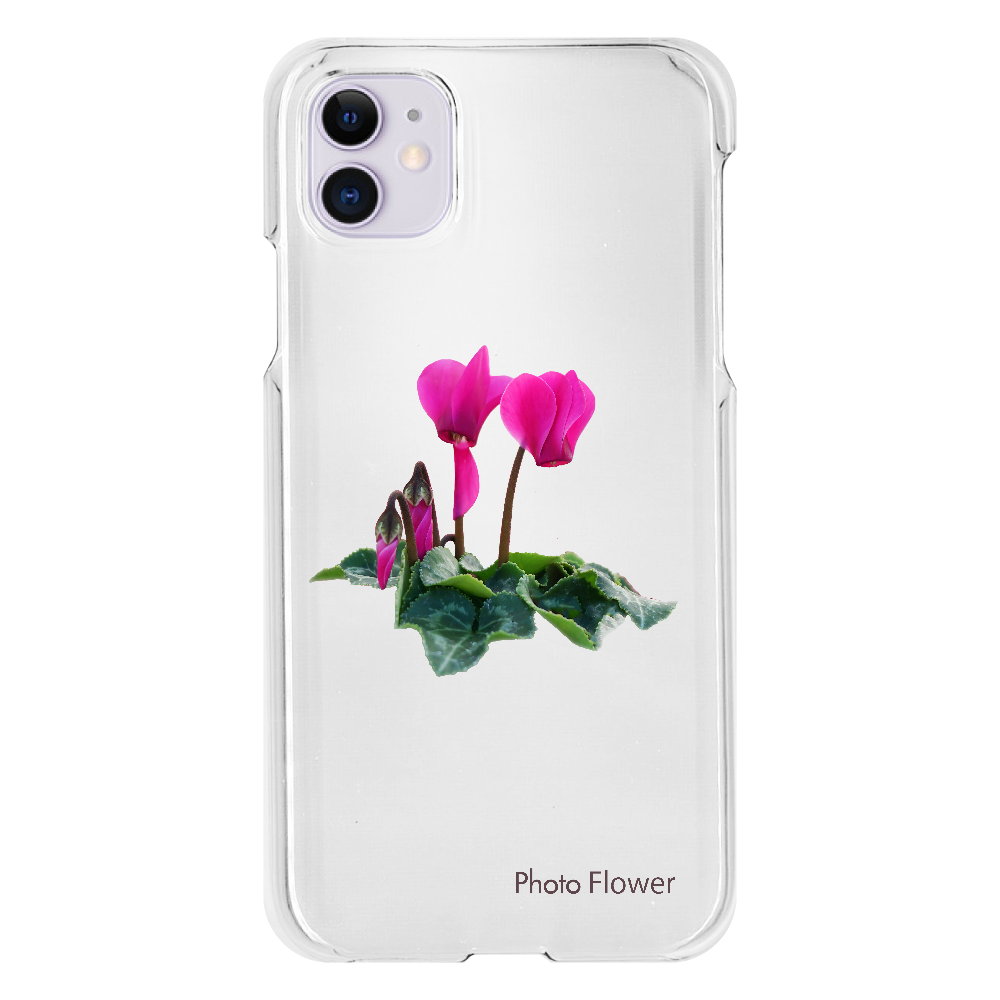 シクラメンの花　パープル iPhone11(透明）