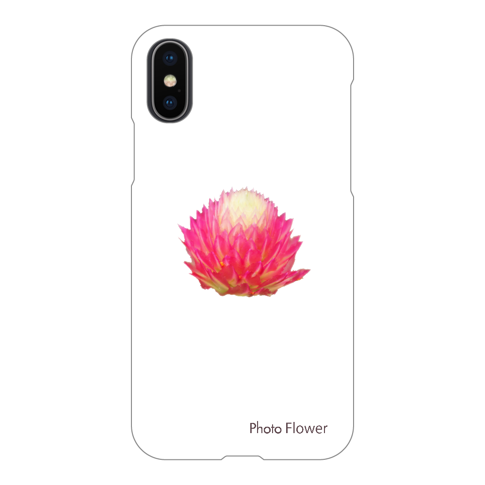 センニチコウの花　レッド iPhoneX/Xs(透明)