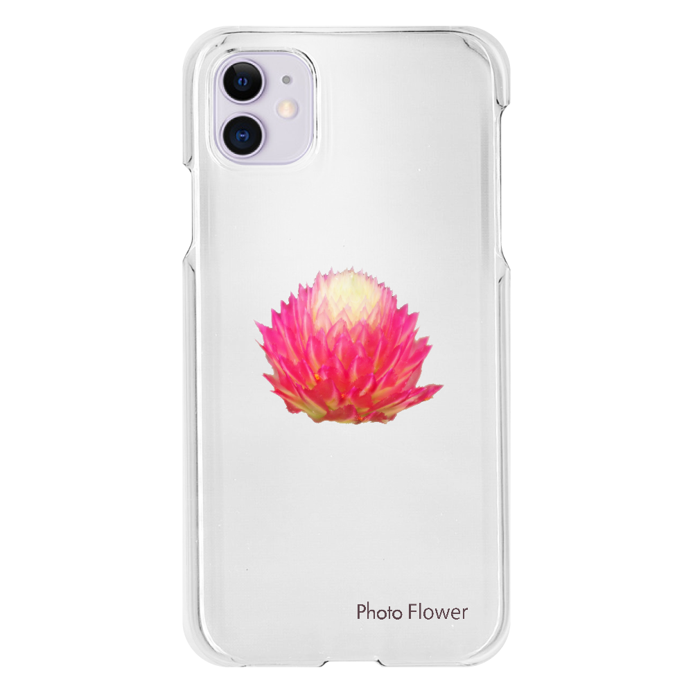 センニチコウの花　レッド iPhone11(透明）