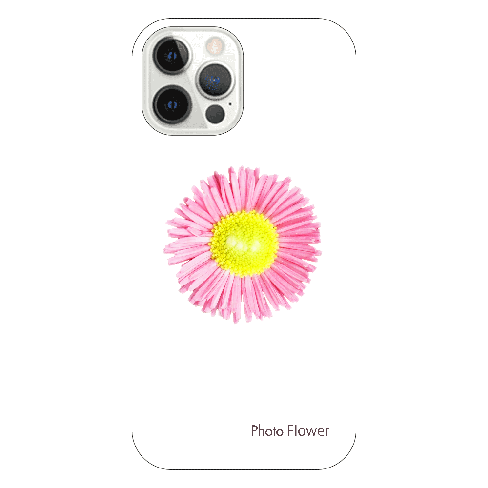 デージーの花　ピンク iPhone12 Pro(透明）