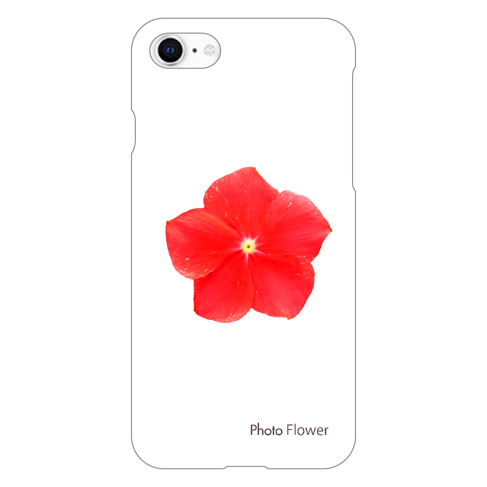 ニチニチソウの花　レッド iPhoneSE2/SE3 (第2世代・第3世代) (透明）