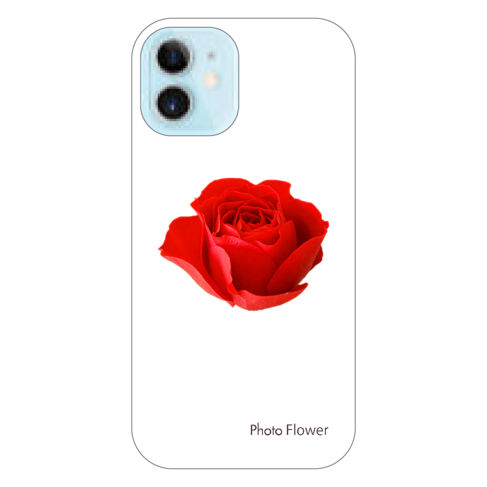 バラの花　レッド iPhone12 mini（透明）