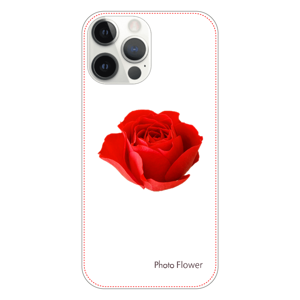 バラの花　レッド iPhone12 ProMax（透明）