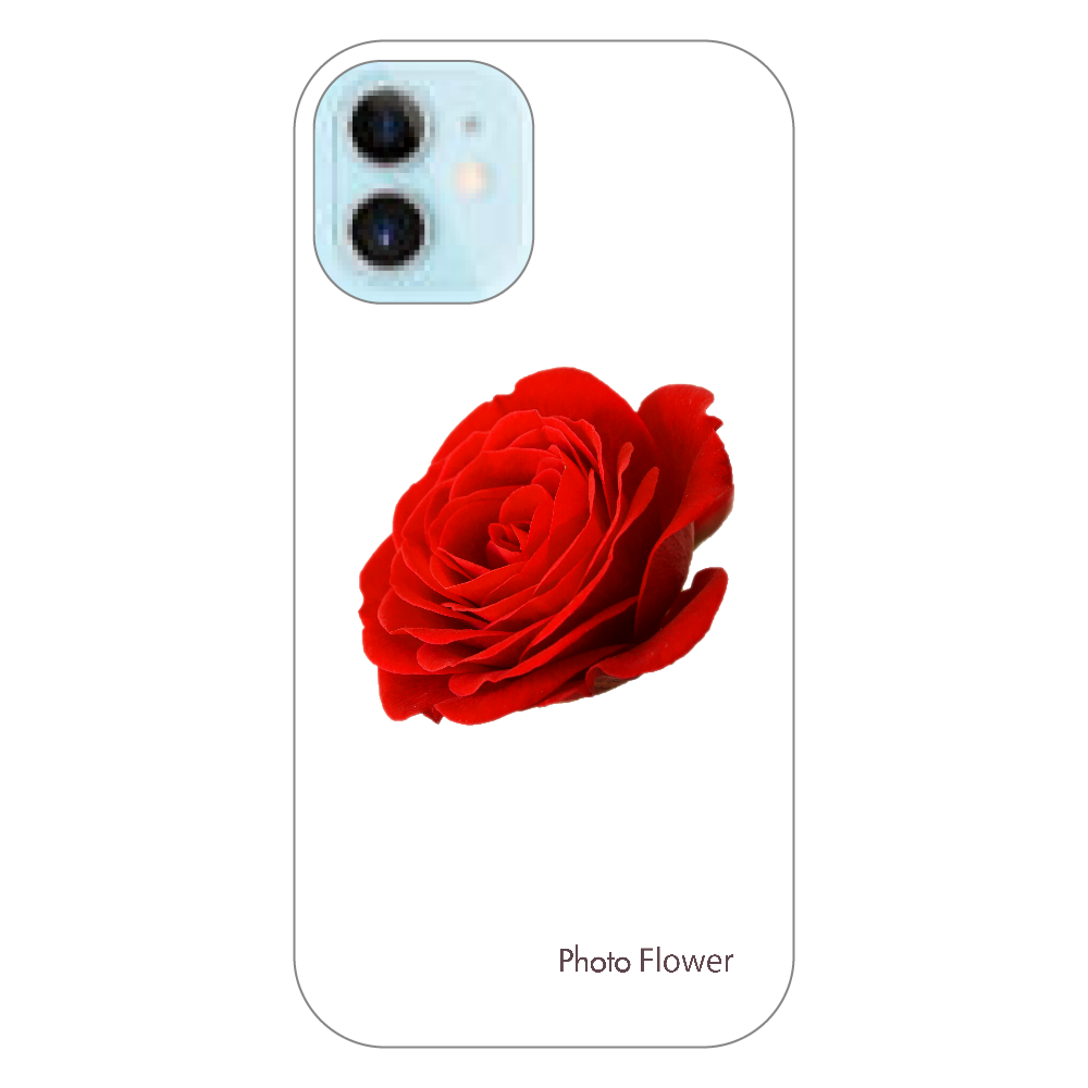 バラの花　レッド iPhone12 mini（透明）