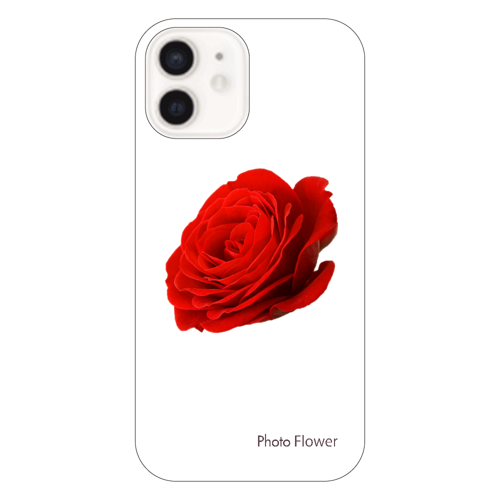 バラの花　レッド iPhone12（透明）