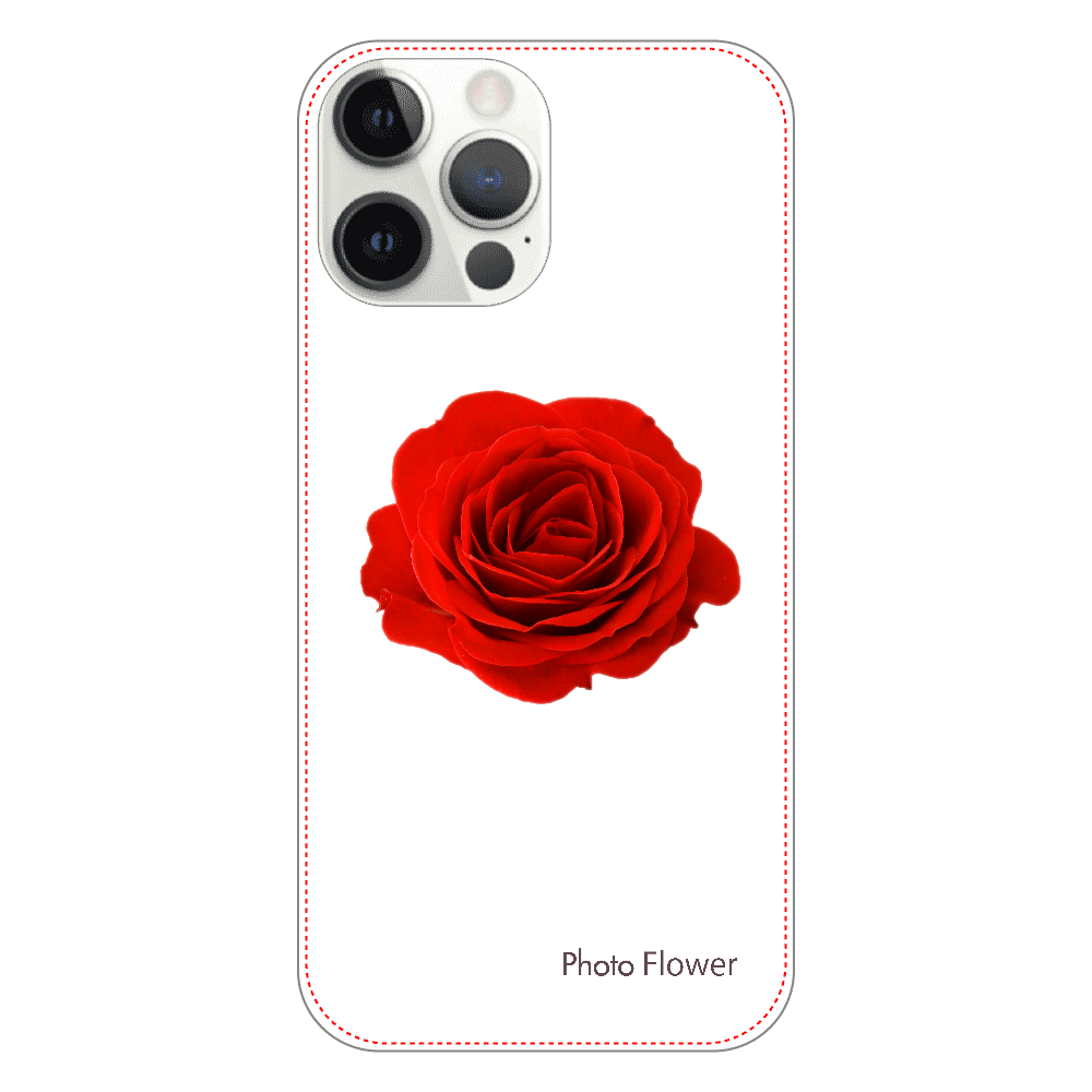 バラの花　レッド iPhone12 ProMax（透明）