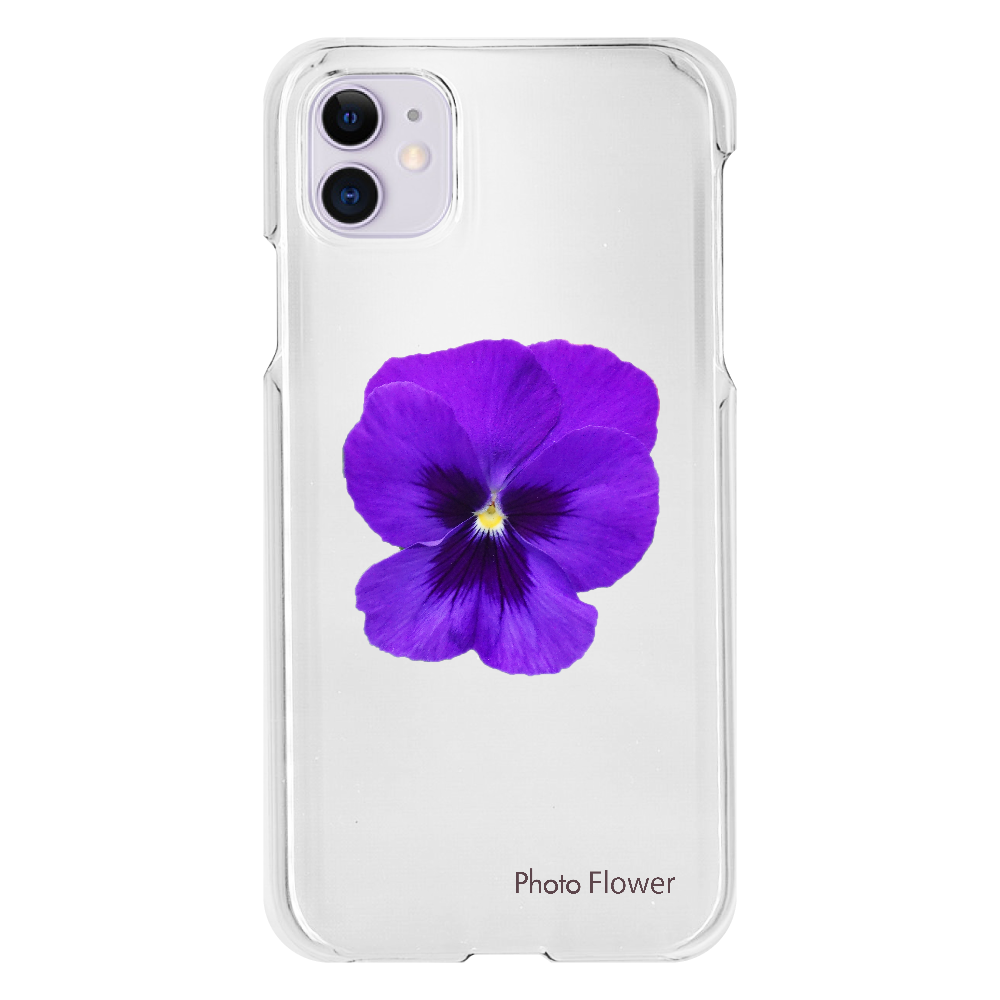 パンジーの花　パープル iPhone11(透明）