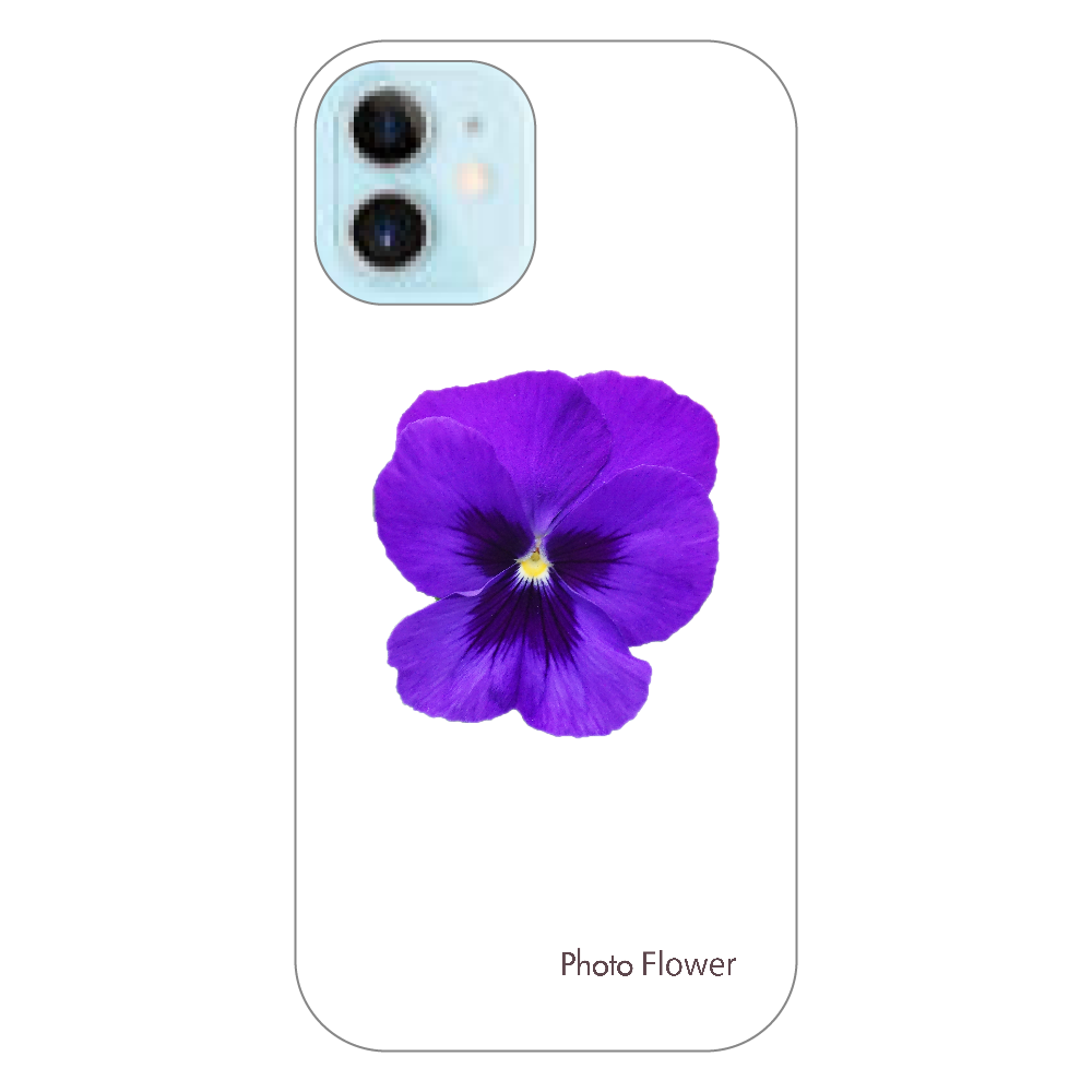 パンジーの花　パープル iPhone12 mini（透明）