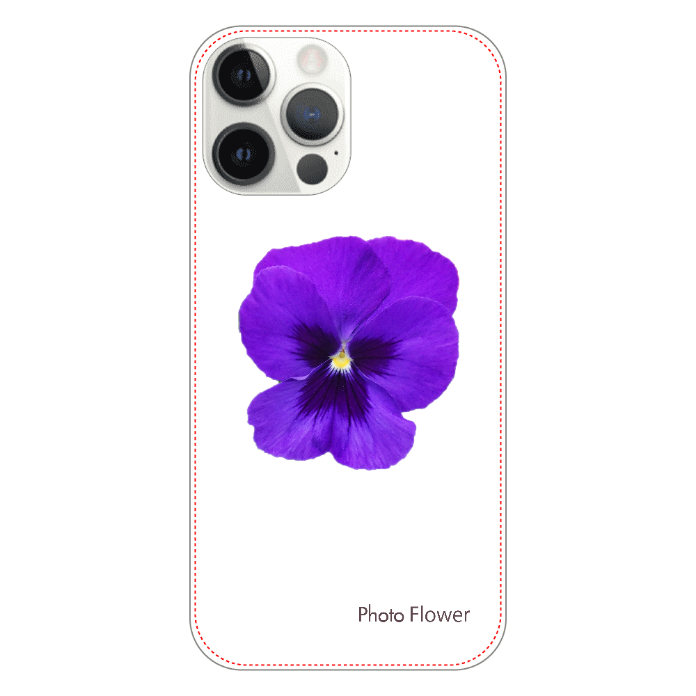 パンジーの花　パープル iPhone12 ProMax（透明）