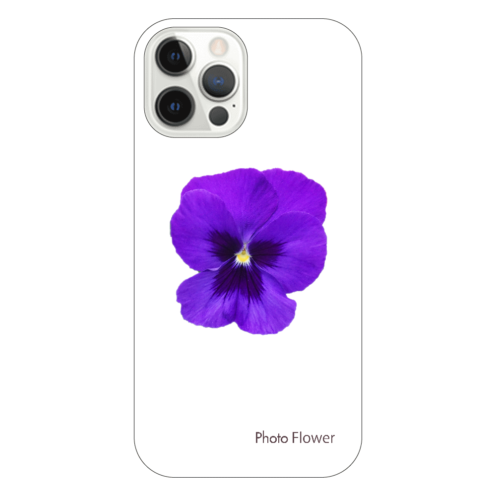 パンジーの花　パープル iPhone12 Pro(透明）