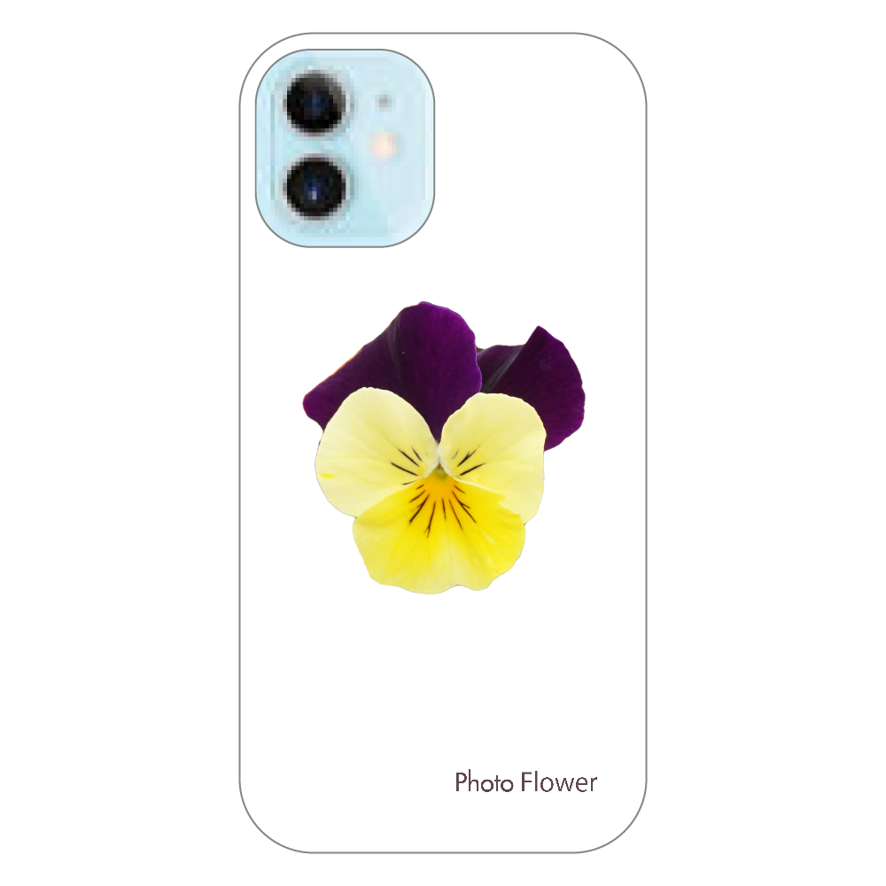 ビオラの花　イエロー iPhone12 mini（透明）