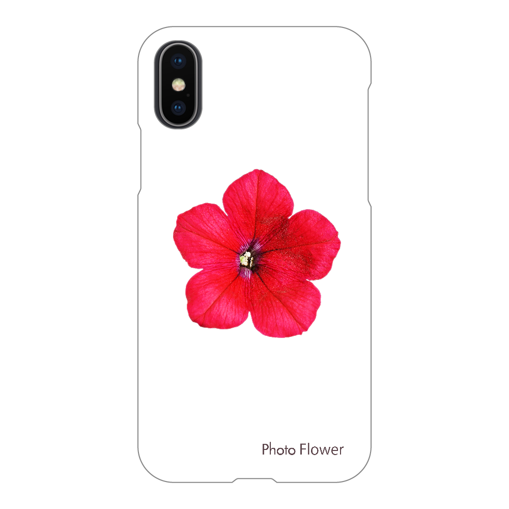 ペチュニアの花　レッド iPhoneX/Xs(透明)
