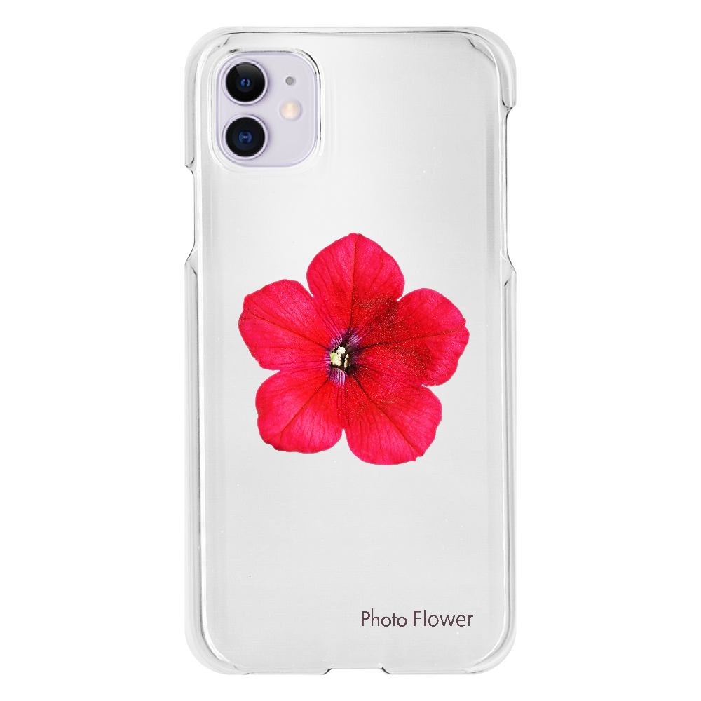 ペチュニアの花　レッド iPhone11(透明）