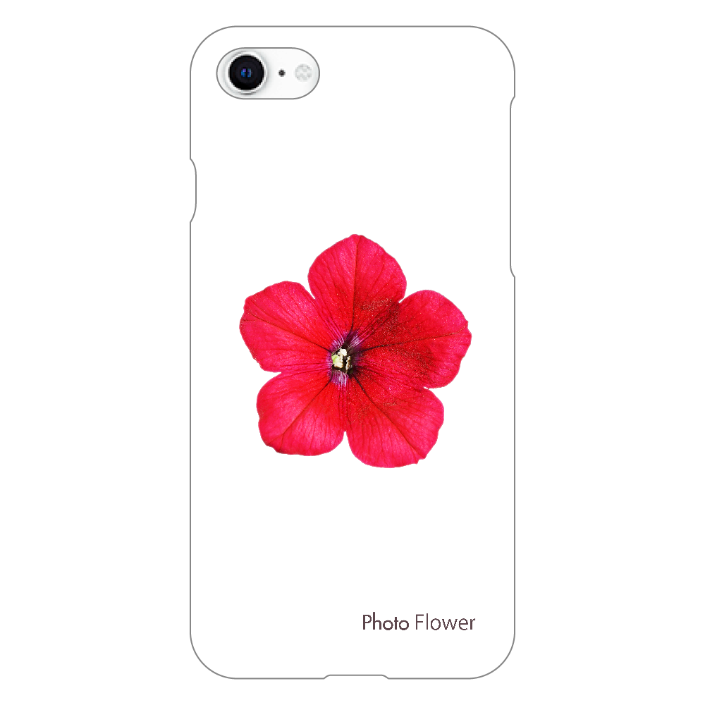 ペチュニアの花　レッド iPhoneSE2/SE3 (第2世代・第3世代) (透明）