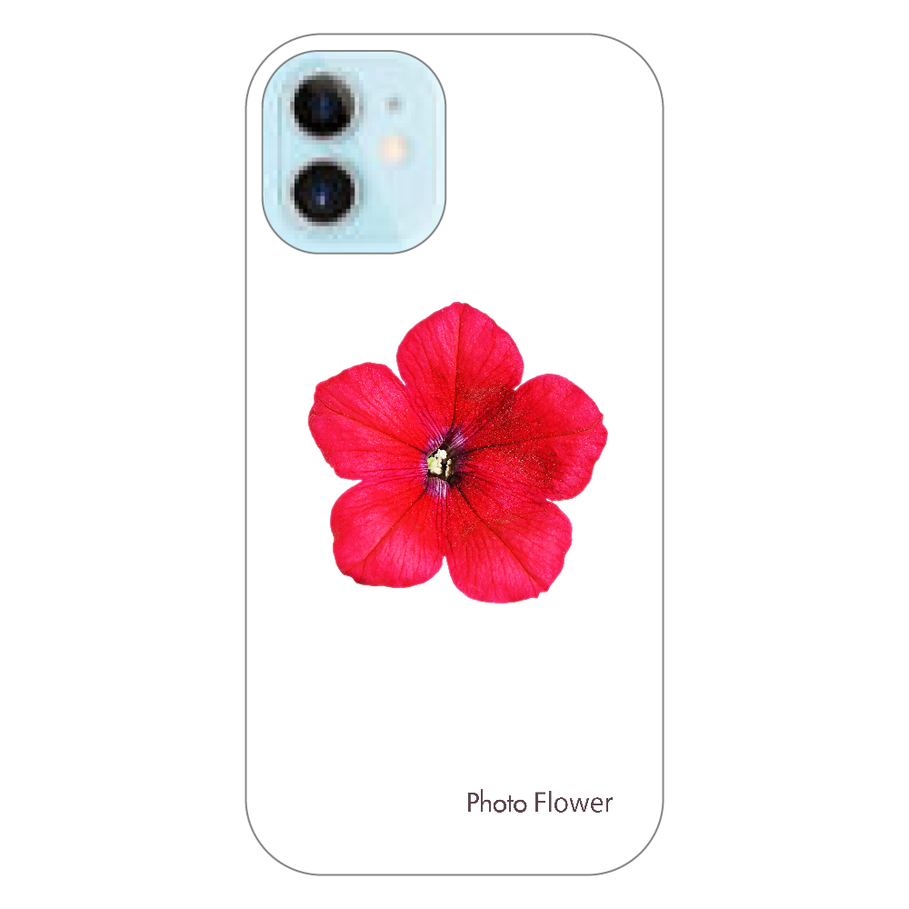 ペチュニアの花　レッド iPhone12 mini（透明）