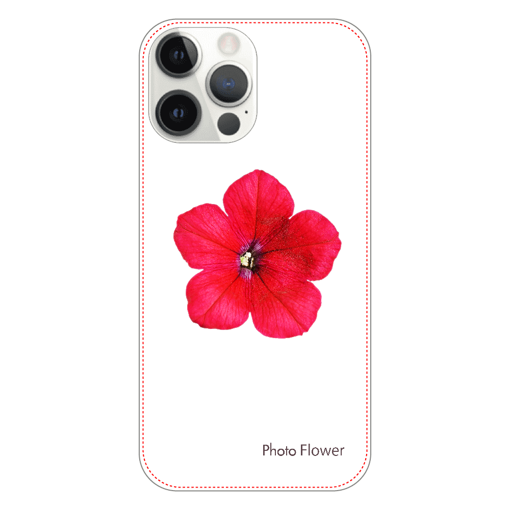 ペチュニアの花　レッド iPhone12 ProMax（透明）