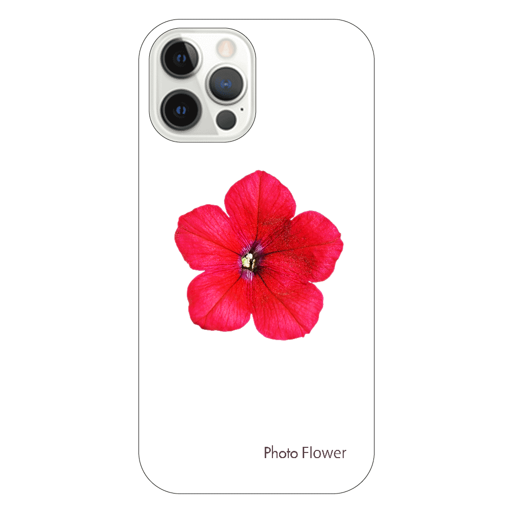 ペチュニアの花　レッド iPhone12 Pro(透明）