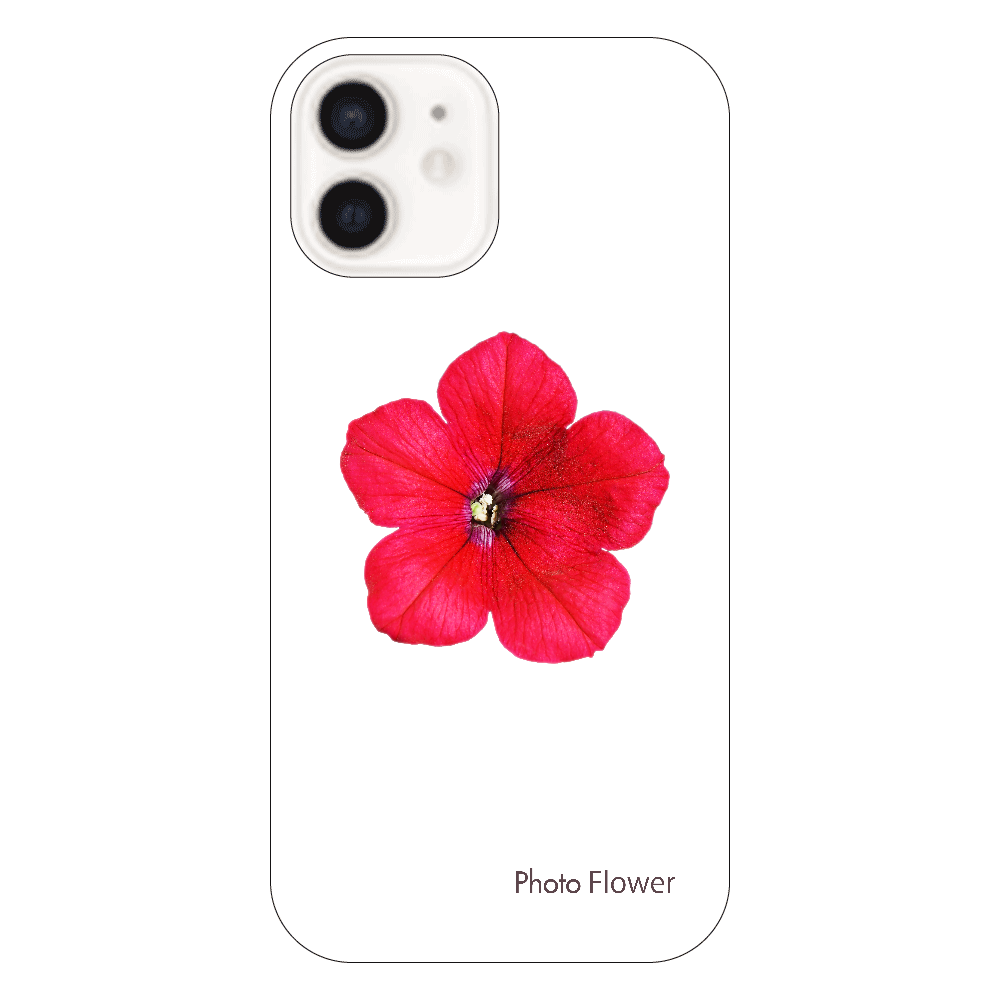 ペチュニアの花　レッド iPhone12（透明）
