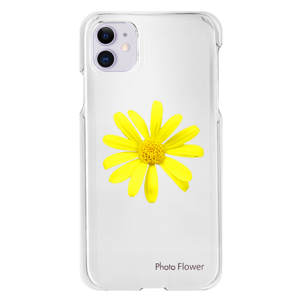 マーガレットコスモスの花　イエロー iPhone11(透明）