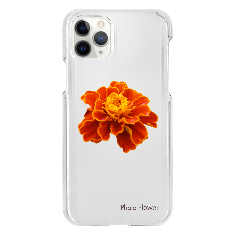 マリーゴールドの花　オレンジ iPhone11 Pro（透明）