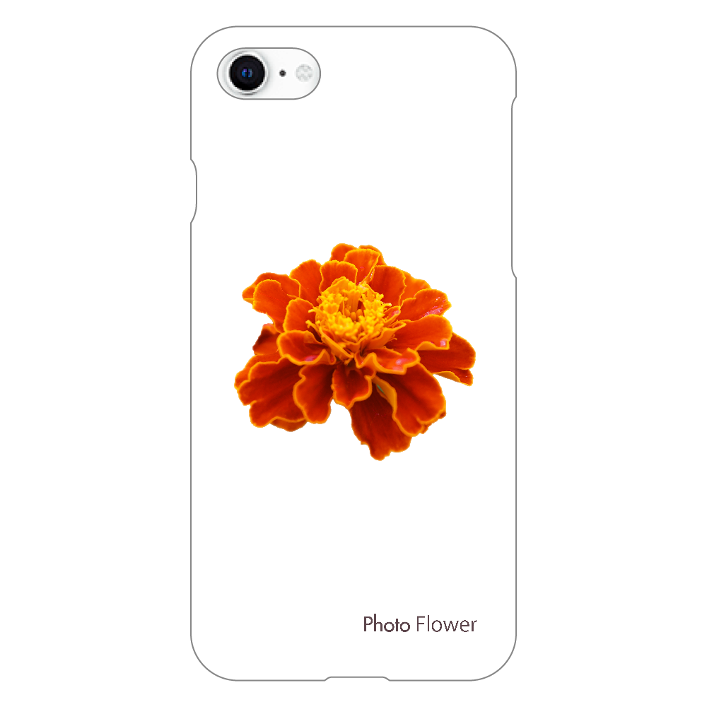 マリーゴールドの花　オレンジ iPhoneSE2/SE3 (第2世代・第3世代) (透明）