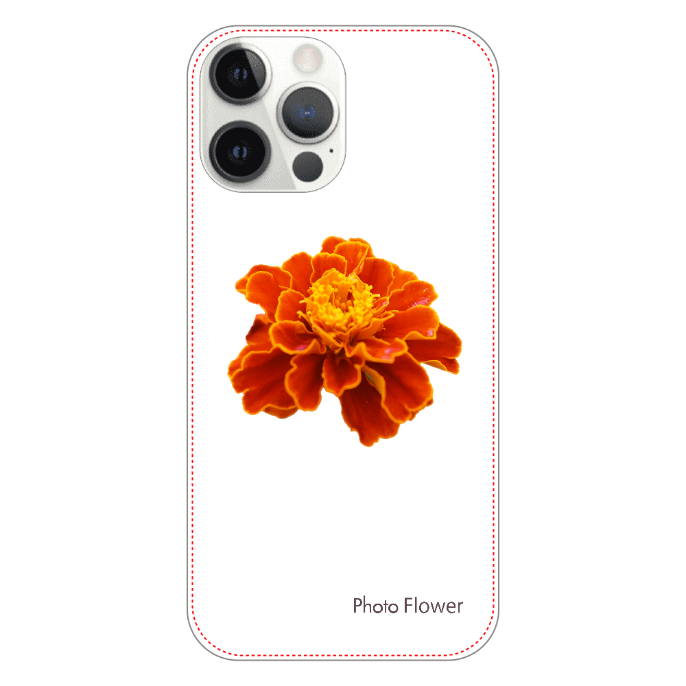 マリーゴールドの花　オレンジ iPhone12 ProMax（透明）