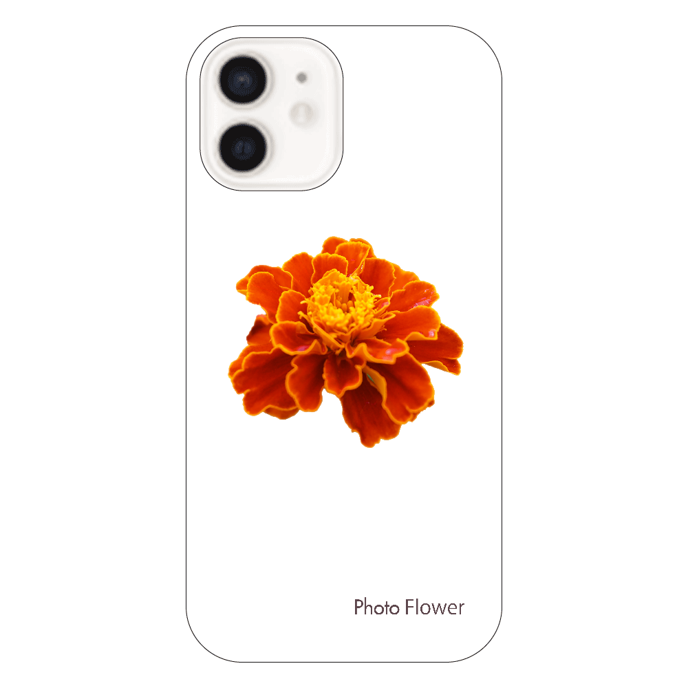 マリーゴールドの花　オレンジ iPhone12（透明）