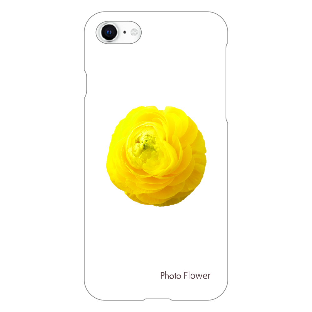 ラナンキュラスの花　イエロー iPhoneSE2/SE3 (第2世代・第3世代) (透明）