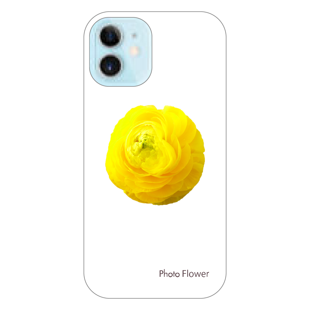 ラナンキュラスの花　イエロー iPhone12 mini（透明）