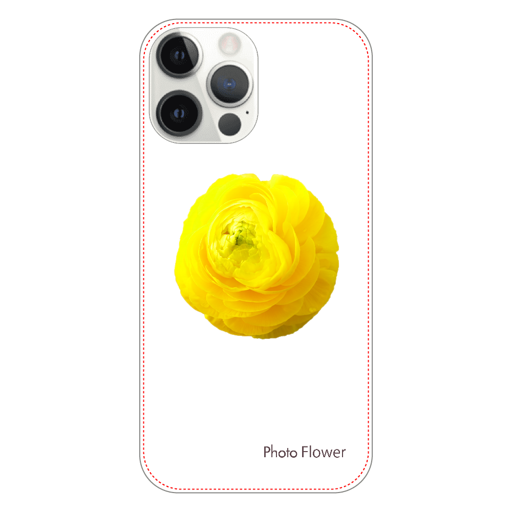 ラナンキュラスの花　イエロー iPhone12 ProMax（透明）