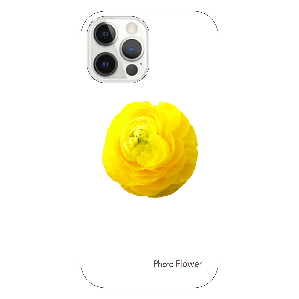 ラナンキュラスの花　イエロー iPhone12 Pro(透明）