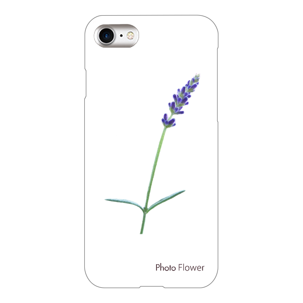 スマホケース　ラベンダーの花　ブルー iPhone7(透明)