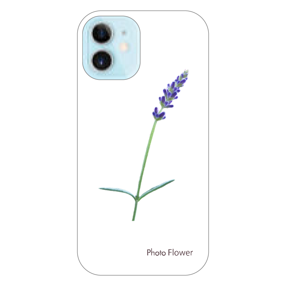 ラベンダーの花　ブルー iPhone12 mini（透明）