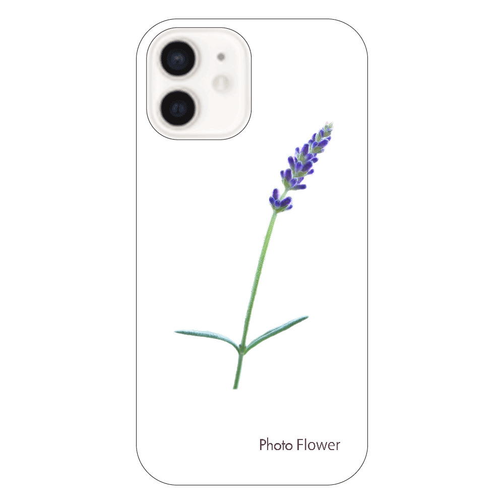 ラベンダーの花　ブルー iPhone12（透明）