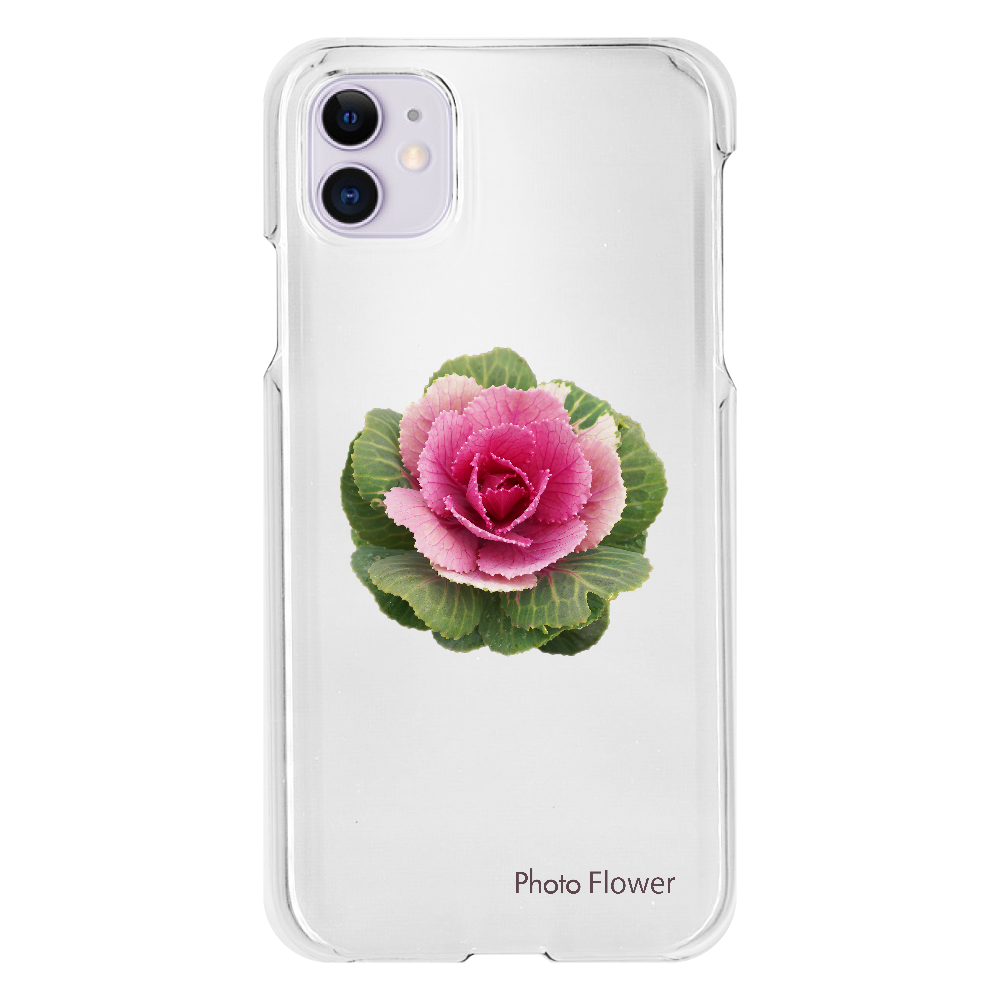 ハボタンの花　丸葉　レッド iPhone11(透明）
