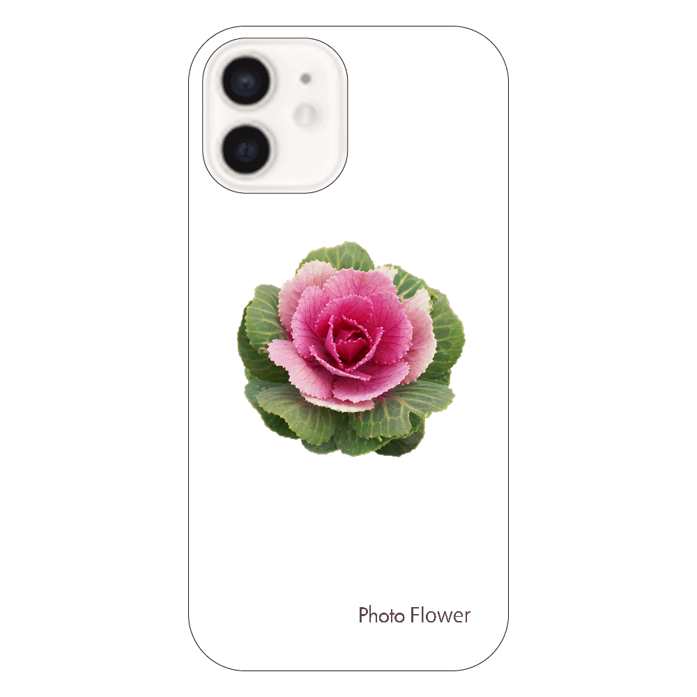 ハボタンの花　丸葉　レッド iPhone12（透明）