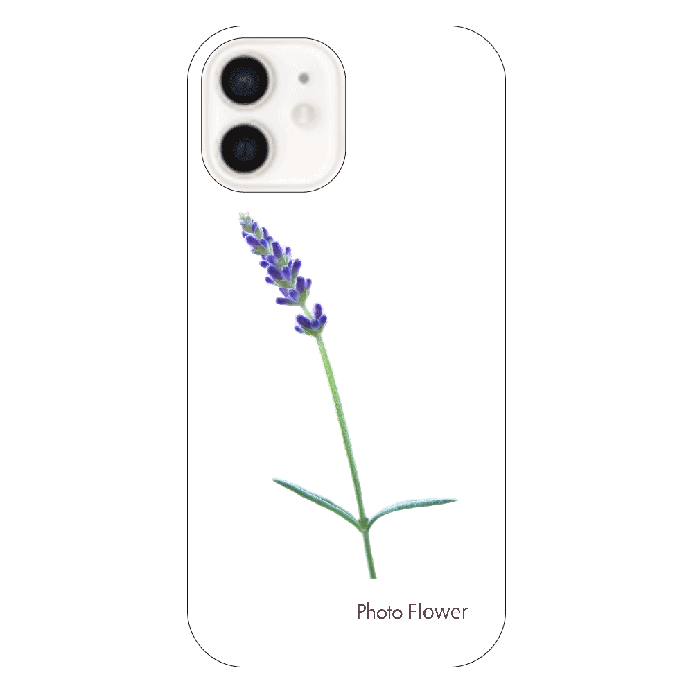 ラベンダーの花　ブルー iPhone12（透明）