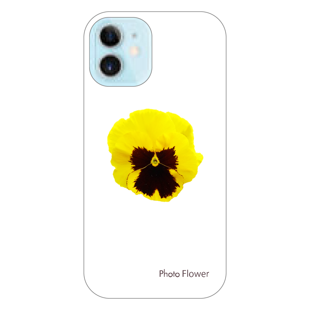 パンジーの花　イエロー iPhone12 mini（透明）