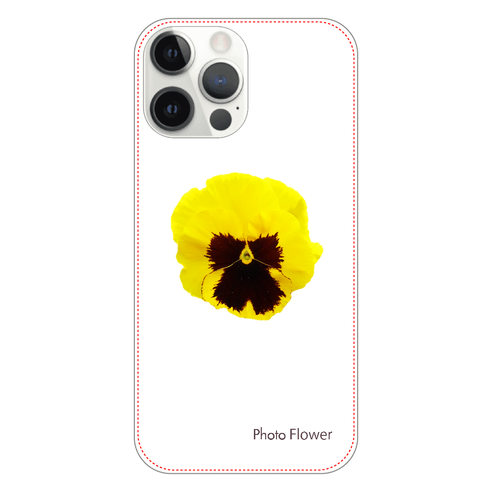 パンジーの花　イエロー iPhone12 ProMax（透明）