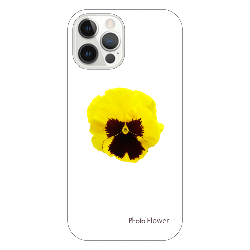 パンジーの花　イエロー iPhone12 Pro(透明）