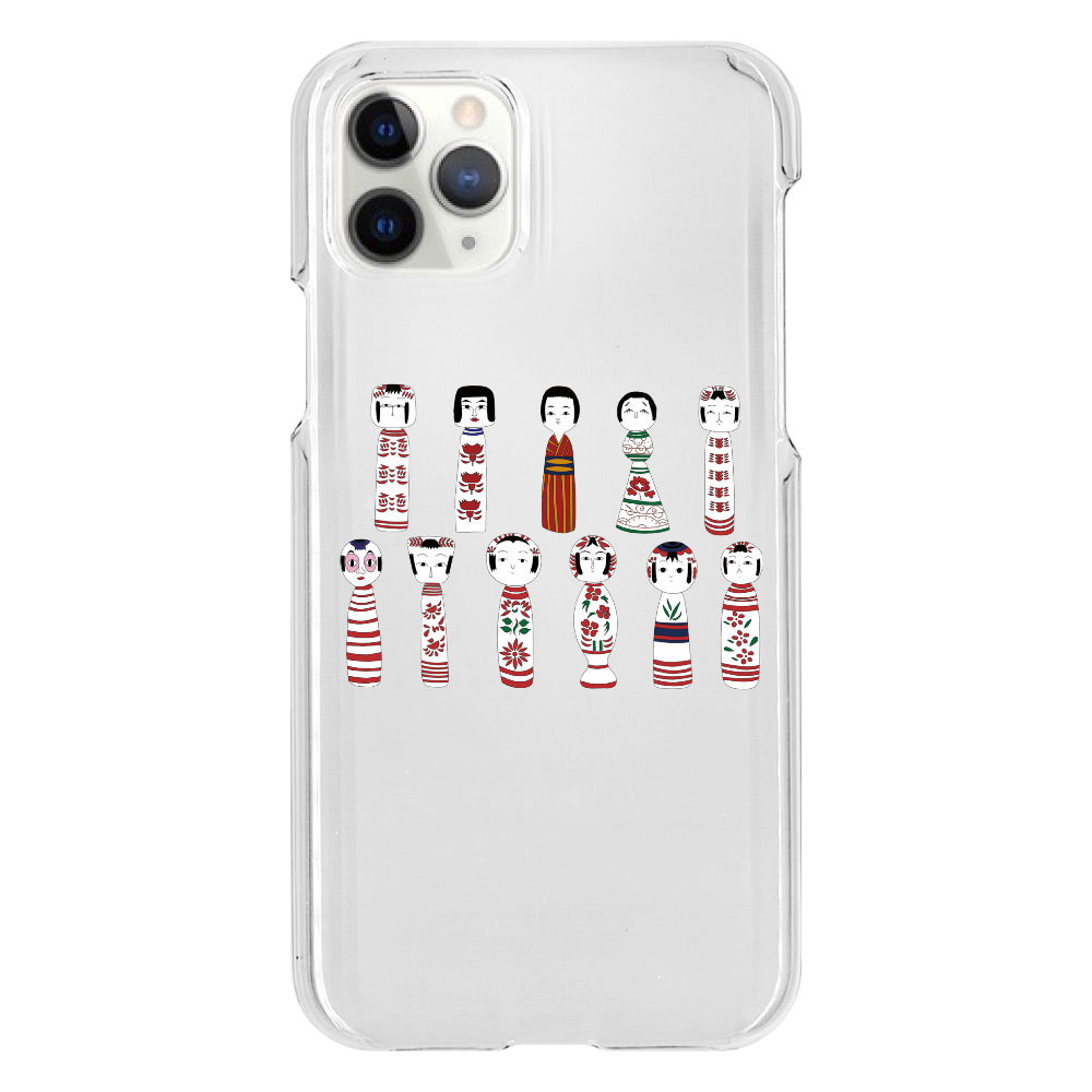 こけ繭のこけしiPhoneケース iPhone11 Pro（透明）