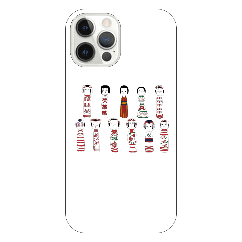 こけ繭のこけしiPhoneケース iPhone12 Pro(透明）