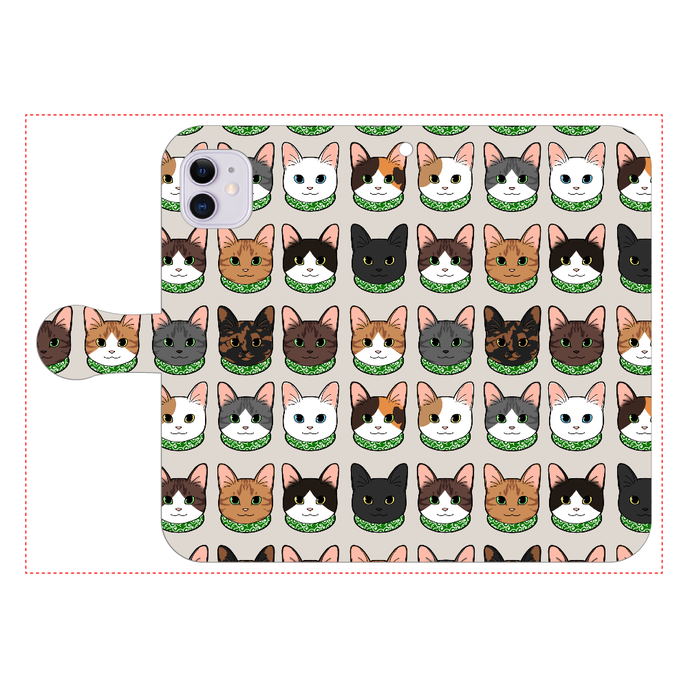 和猫集合 iPhone11 手帳型スマホケース