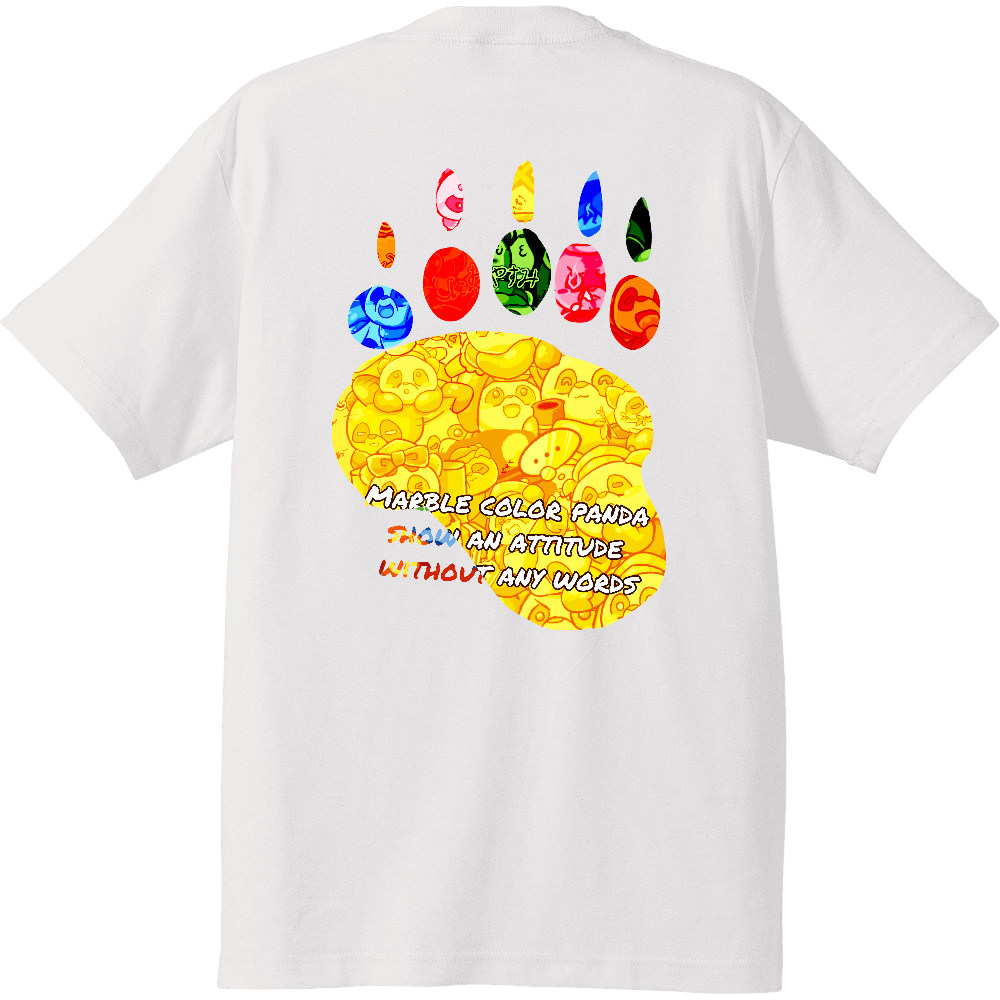 【マーブル・カラー・パンダ】のTシャツ（マーブル）ハイクオリティーTシャツ2