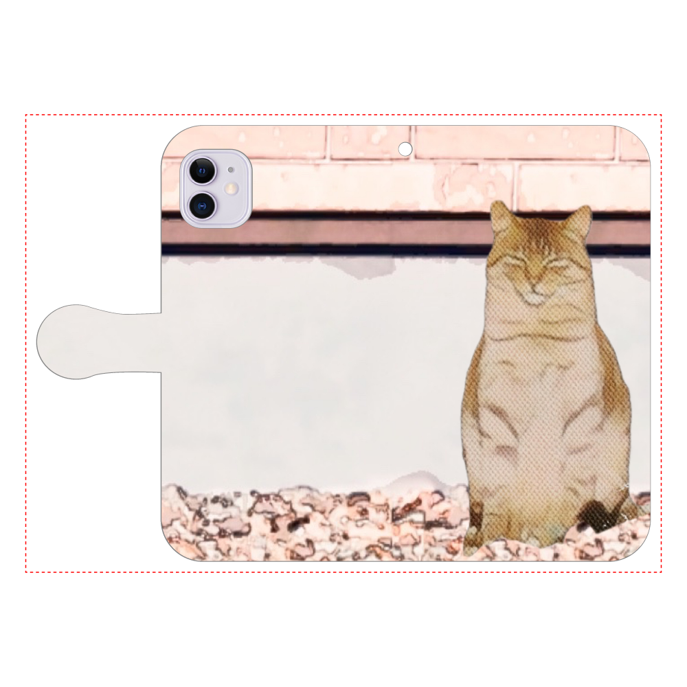 ひなたぼっこする猫 iPhone11 手帳型スマホケース