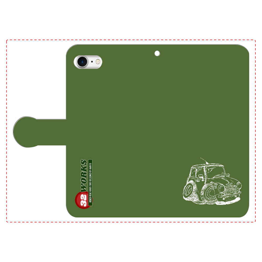 Rover Mini イラスト Iphonex Xs 手帳型スマホケース ハイグレードタイプ 3ポケット の商品購入ページ オリジナルプリントグッズ販売のオリラボマーケット