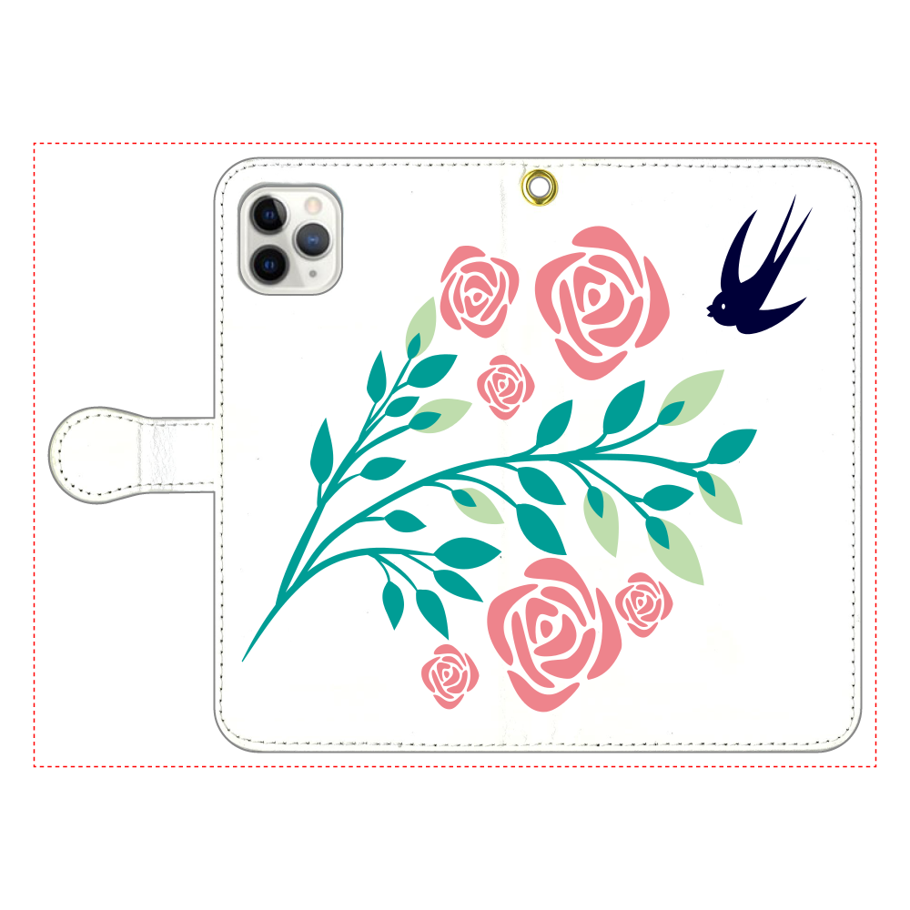 花と鳥の手帳型ベルト付きiPhone11 Pro MAX iPhone11 Pro MAX 手帳型スマホケース