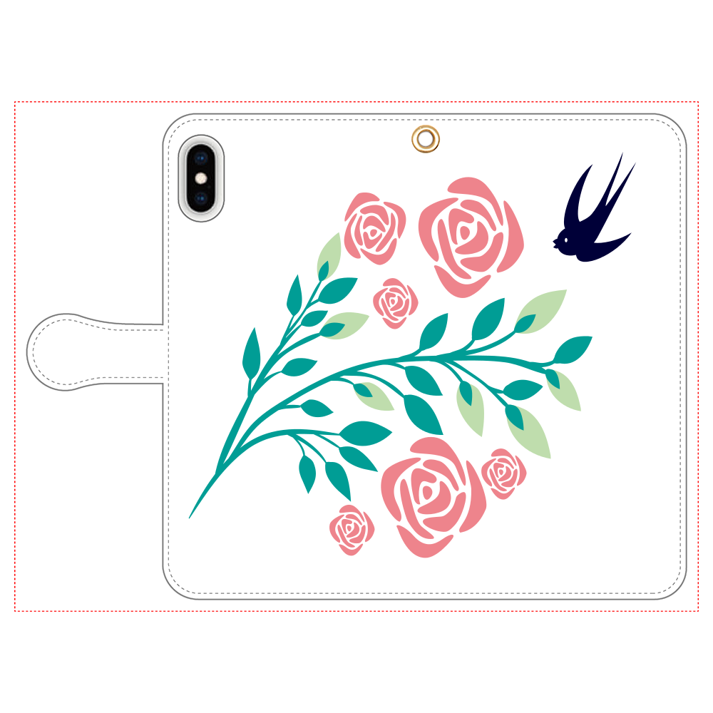 花と鳥の手帳型ベルト付きiPhone Xs MAX iPhone Xs MAX 手帳型スマホケース