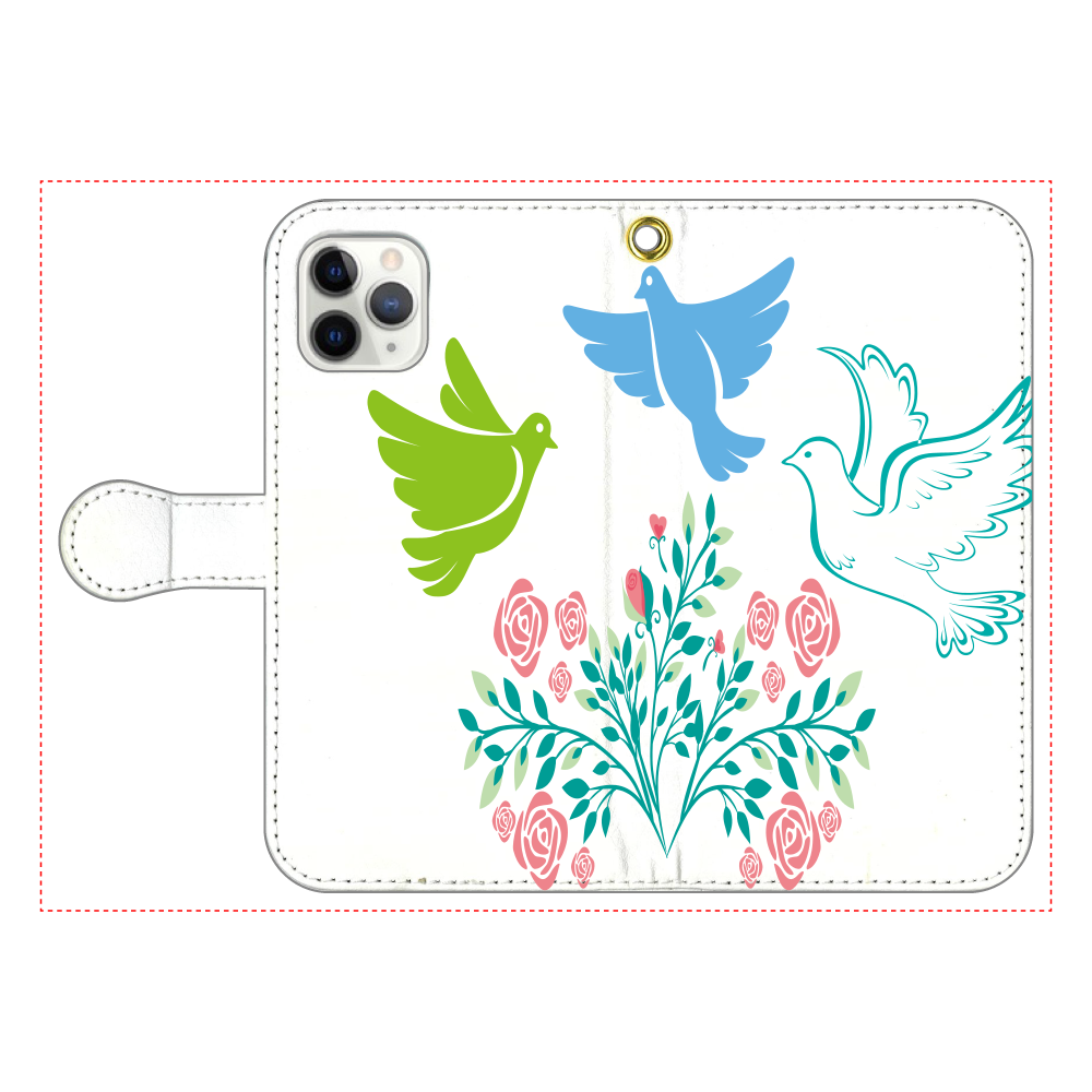 花と鳥３の手帳型ベルト付きiPhone11 Pro iPhone11 Pro 手帳型スマホケース