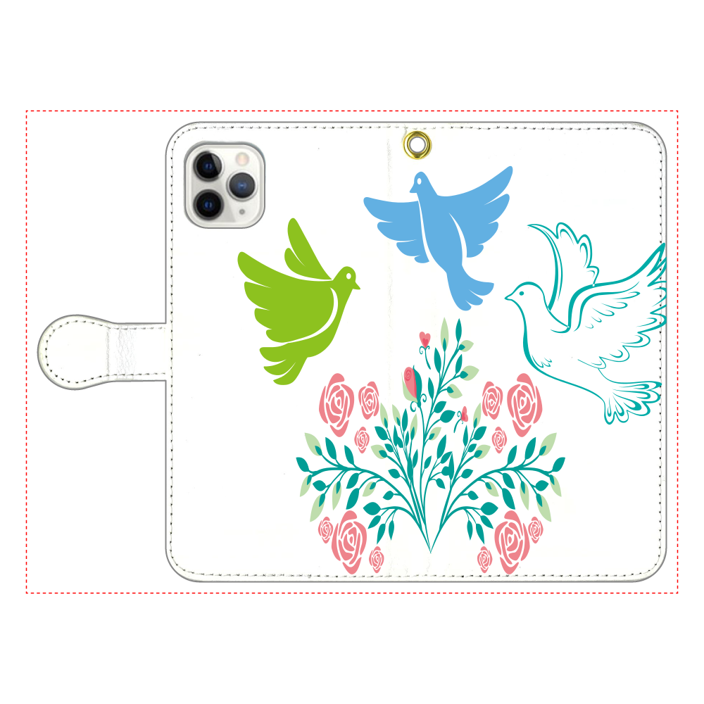 花と鳥３の手帳型ベルト付きiPhone11 Pro MAX iPhone11 Pro MAX 手帳型スマホケース